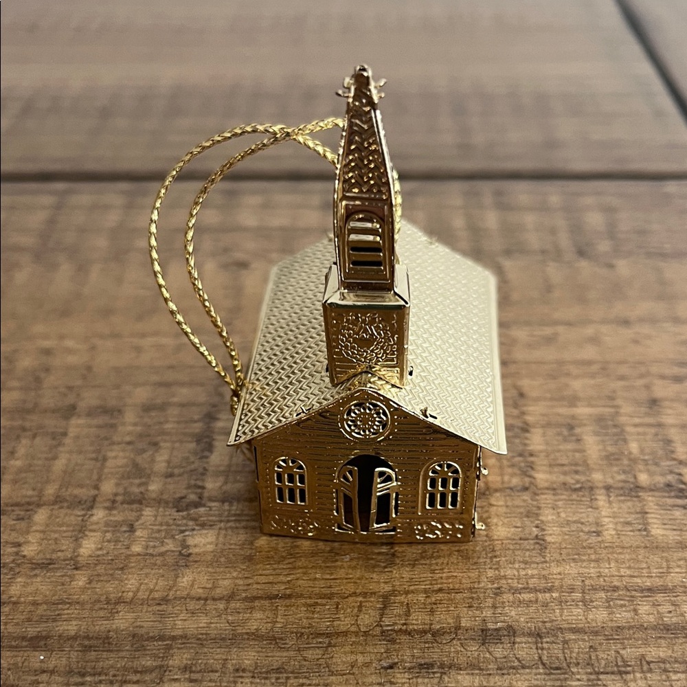 Vintage Kurt S. Adler Brass Filigree Church Chapel Christmas Tree Ornament 1903